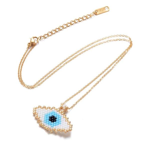 women jewelry handmade gift dropshipping evil eye necklace miyuki gold chain necklaces delica seed beads beadwork fatima, Silver
women jewelry handmade gift dropshipping evil eye necklace miyuki gold chain necklaces delica seed beads beadwork fatima, Silver