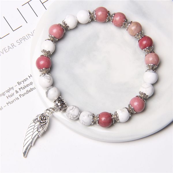 natural rose pink quartz rhodochrosite gem stone beads charm bracelet for women fashion metal wing charm bracelets jewelry gifts, Black
natural rose pink quartz rhodochrosite gem stone beads charm bracelet for women fashion metal wing charm bracelets jewelry gifts, Black