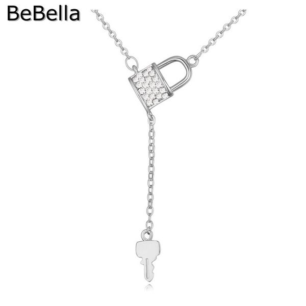 bebella 6 colors lock crystal pendant necklace made with czech crystal for women gift, Silver
bebella 6 colors lock crystal pendant necklace made with czech crystal for women gift, Silver