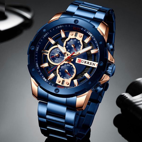 curren mens watches chronograph men watch steel luxury waterproof sport watch men male clock man wristwatch, Slivery;brown
curren mens watches chronograph men watch steel luxury waterproof sport watch men male clock man wristwatch, Slivery;brown