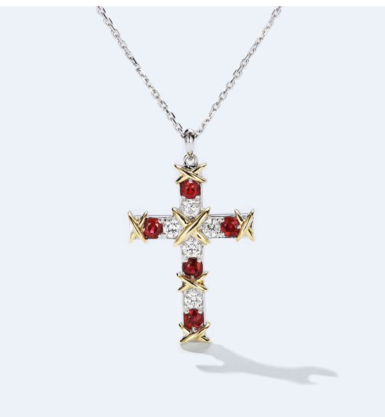 brand classic ins selling luxury jewelry 925 sterling silver cross pendant ruby white cz diamond party women link chain necklace gift
brand classic ins selling luxury jewelry 925 sterling silver cross pendant ruby white cz diamond party women link chain necklace gift