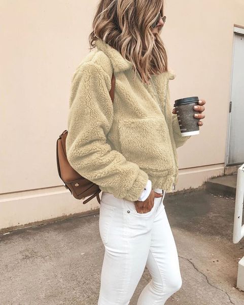 autumn new womens designer coats solid color casual loose long sleeve plush zipper pockets women outerwear, Black
autumn new womens designer coats solid color casual loose long sleeve plush zipper pockets women outerwear, Black