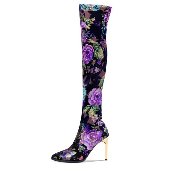 flowers handmade sheepskin pointed toe over-the-knee boots super high heels floral black blue shoes for woman short 9cm
flowers handmade sheepskin pointed toe over-the-knee boots super high heels floral black blue shoes for woman short 9cm