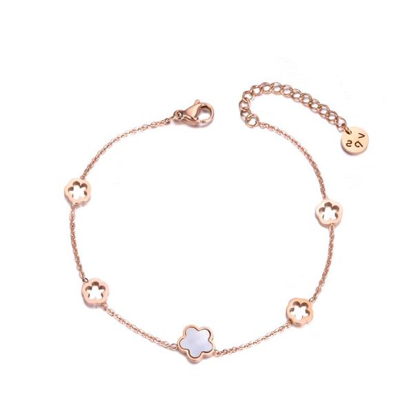 link, chain classic stainless steel white shell flower charm bracelets for women rose gold & link bracelet jewelry b19056, Black
link, chain classic stainless steel white shell flower charm bracelets for women rose gold & link bracelet jewelry b19056, Black