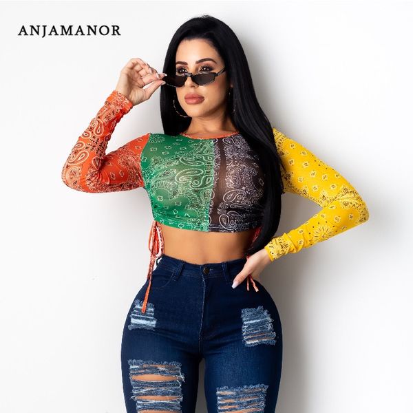 anjamanor sexy color block бандан graphic tee 2020 sexy stretch sheer сетка футболка для женщин с длинным рукавом crop top d6-bg10, White
anjamanor sexy color block бандан graphic tee 2020 sexy stretch sheer сетка футболка для женщин с длинным рукавом crop top d6-bg10, White