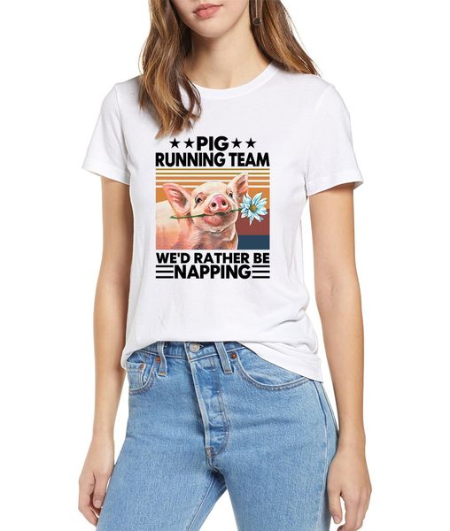 pig running team we'd rather be napping vintage funny neck summer women's 100% cotton short sleeves t-shirt humor gift tee
pig running team we'd rather be napping vintage funny neck summer women's 100% cotton short sleeves t-shirt humor gift tee
