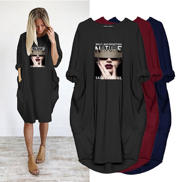 women dress cool girls printing pocket loose vintage fall midi dresses fashion party club casual women plus size dress 5xl, Black;gray
women dress cool girls printing pocket loose vintage fall midi dresses fashion party club casual women plus size dress 5xl, Black;gray