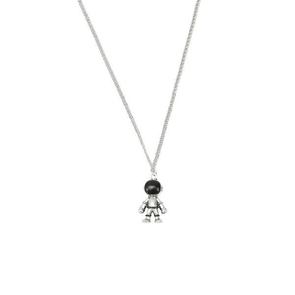 large small alloy silver plated black face robot pendant clavicle chain necklace for women & men
large small alloy silver plated black face robot pendant clavicle chain necklace for women & men