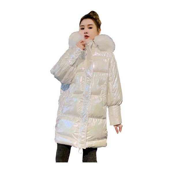 chic women medium long winter jacket hooded fur collar detachable glossy windproof bio down coat oversize cotton padded parkas, Black
chic women medium long winter jacket hooded fur collar detachable glossy windproof bio down coat oversize cotton padded parkas, Black