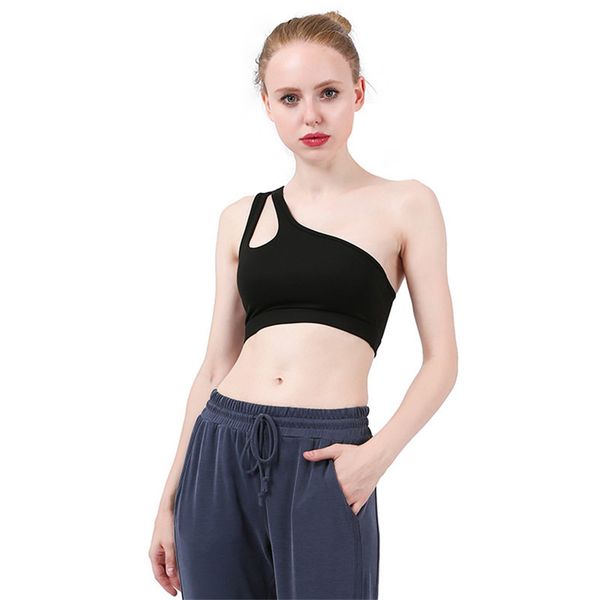 gym clothing fitness bra women sports oblique one shoulder strap girls running gyms work out hollow back, White;black
gym clothing fitness bra women sports oblique one shoulder strap girls running gyms work out hollow back, White;black
