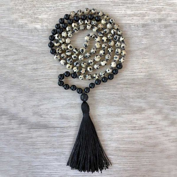 black tassel jewelry yoga prayer beads 108 necklace meditation healing lava dalmation j-asper stone knotted necklace, Silver
black tassel jewelry yoga prayer beads 108 necklace meditation healing lava dalmation j-asper stone knotted necklace, Silver
