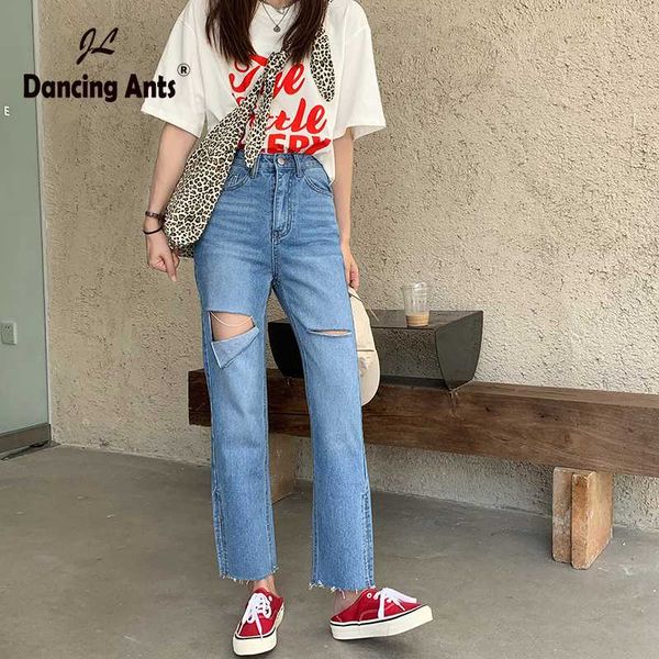 women ripped jeans loose straight high waist hole plus size denim pants summer new female casual trousers, Blue
women ripped jeans loose straight high waist hole plus size denim pants summer new female casual trousers, Blue