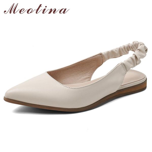 meotina cow leather flats women shoes natural genuine leather flat slingbacks shoes shallow pointed toe ladies size 34-39, Black 
meotina cow leather flats women shoes natural genuine leather flat slingbacks shoes shallow pointed toe ladies size 34-39, Black
