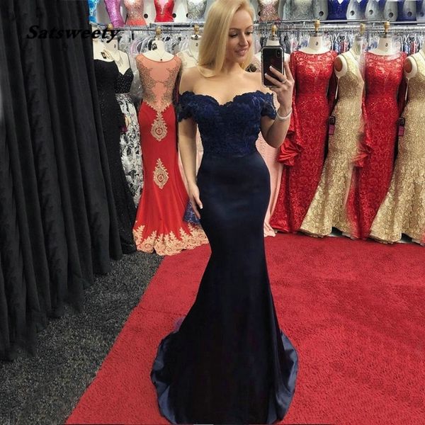 2021 mermaid prom dresses off shoulder sweep train appliques long formal women evening party gowns custom made, Black
2021 mermaid prom dresses off shoulder sweep train appliques long formal women evening party gowns custom made, Black