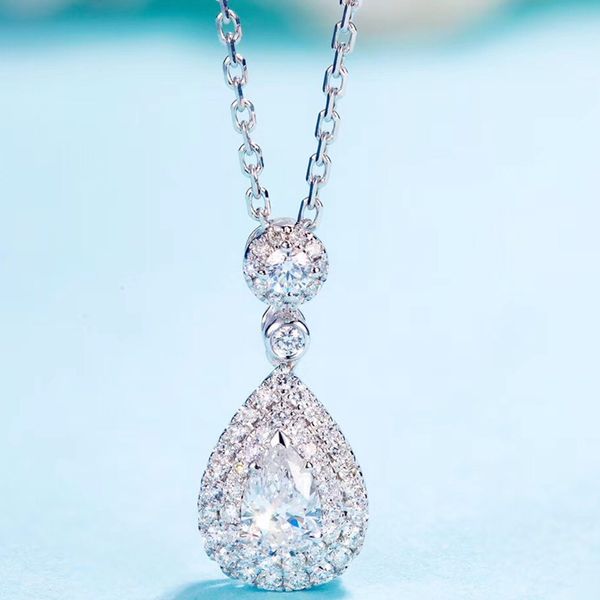 aeaw sell like 0.30ct 18k white gold class lady fashion pear cut pendant necklace for women, Silver
aeaw sell like 0.30ct 18k white gold class lady fashion pear cut pendant necklace for women, Silver