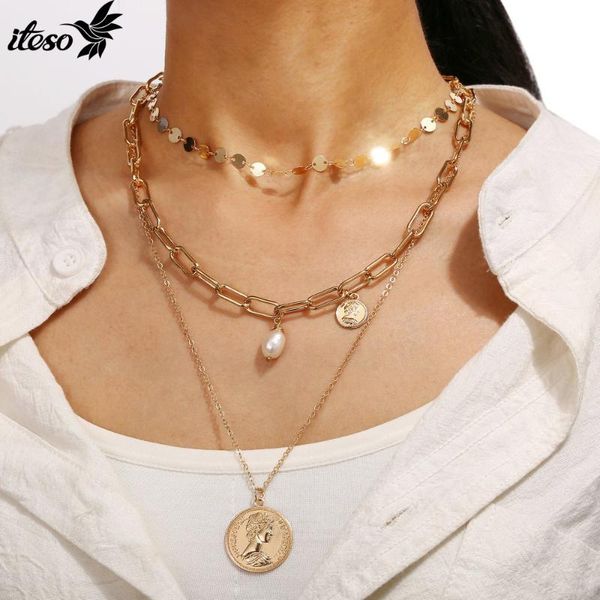 chokers iteso bohemian gold necklaces for women retro multilayer pearl pendants necklace portrait 2021 fashion jewelry gift, Golden;silver
chokers iteso bohemian gold necklaces for women retro multilayer pearl pendants necklace portrait 2021 fashion jewelry gift, Golden;silver