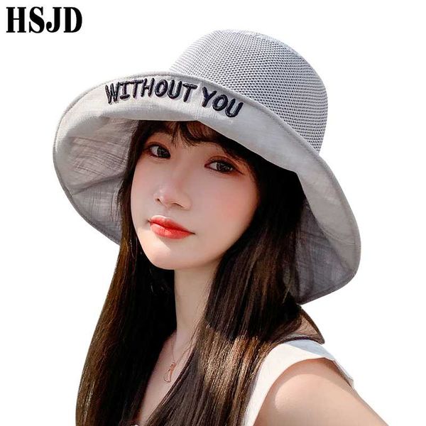 big wide brim anti-uv mesh cap summer women's sun hats letter embroidery foldable bucket hat cotton linen sun beach female caps, Blue;gray
big wide brim anti-uv mesh cap summer women's sun hats letter embroidery foldable bucket hat cotton linen sun beach female caps, Blue;gray