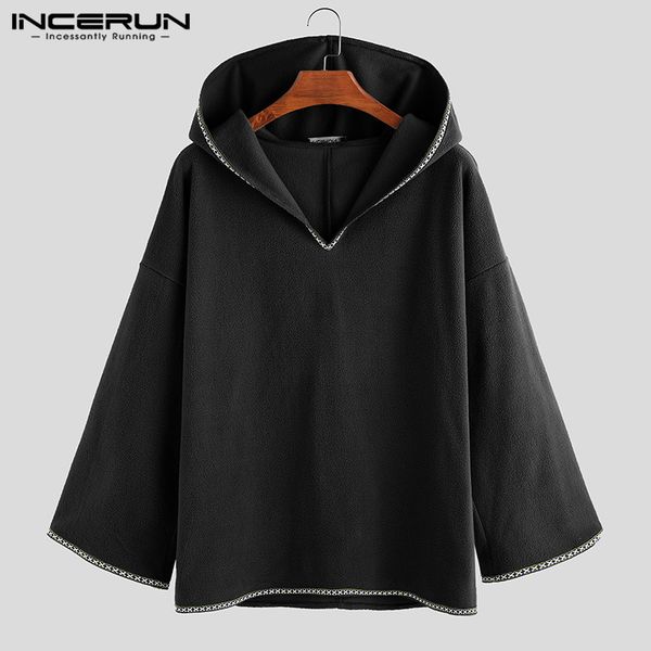 incerun streetwear men solid long sleeve casual hooded sweatshirt retro street joker loose mens casual pullover hoodies joggers, Black
incerun streetwear men solid long sleeve casual hooded sweatshirt retro street joker loose mens casual pullover hoodies joggers, Black