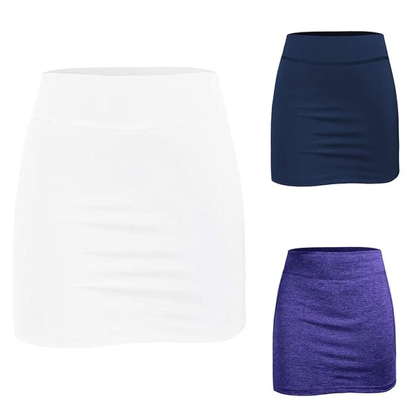 women tennis skirts inner shorts elastic sports golf skorts with pockets fit yoga fitness running, White;red
women tennis skirts inner shorts elastic sports golf skorts with pockets fit yoga fitness running, White;red