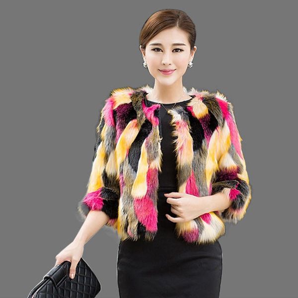 trendy mixed color coat women autumn winter faux fur jacket christmas fluffy outerwear short style outerwear warm coats, Black
trendy mixed color coat women autumn winter faux fur jacket christmas fluffy outerwear short style outerwear warm coats, Black