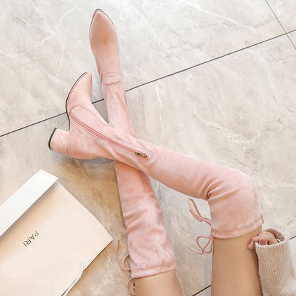 gray over the knee boots female over the knee thick with elastic autumn and winter plus velvet pointed high heel zipper boots, Black
gray over the knee boots female over the knee thick with elastic autumn and winter plus velvet pointed high heel zipper boots, Black