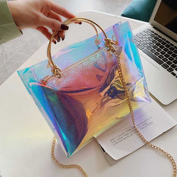 laser transparent jelly tote bag 2020 summer new pvc women's designer handbag large chain shoulder messenger bag
laser transparent jelly tote bag 2020 summer new pvc women's designer handbag large chain shoulder messenger bag