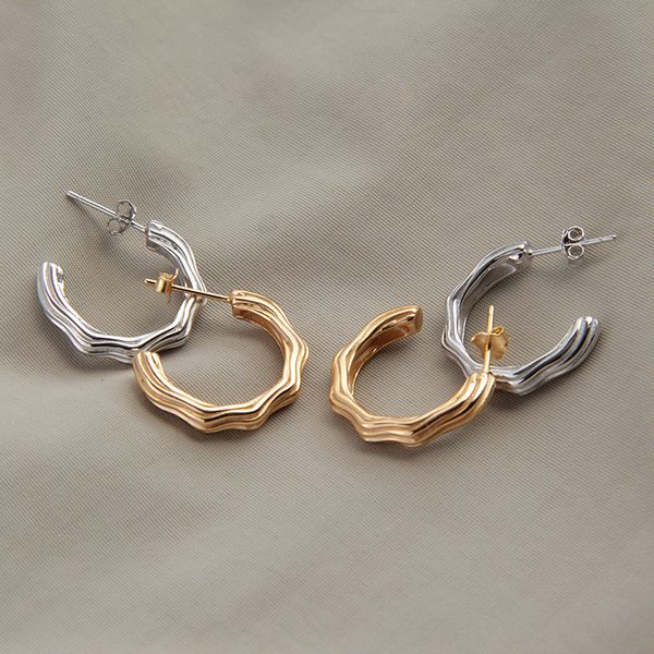 xiha 925 sterling silver c hoop earrings for women wave twist piercing korean bohemian earring punk statement fashion jewelry, Golden;silver
xiha 925 sterling silver c hoop earrings for women wave twist piercing korean bohemian earring punk statement fashion jewelry, Golden;silver