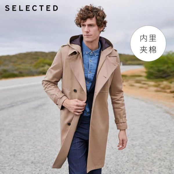 men's winter mid-length windbreaker detachable hooded cotton trench coat jacket lab | 419422503, Black
men's winter mid-length windbreaker detachable hooded cotton trench coat jacket lab | 419422503, Black