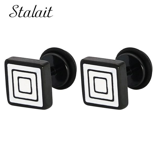 stud round zircon shape black color stainless steel square earring for women men punk gothic barbell, Golden;silver
stud round zircon shape black color stainless steel square earring for women men punk gothic barbell, Golden;silver