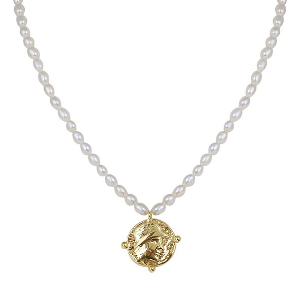 european and american fashion baroque metal coin portrait elegant temperament pearl necklace female, Silver
european and american fashion baroque metal coin portrait elegant temperament pearl necklace female, Silver