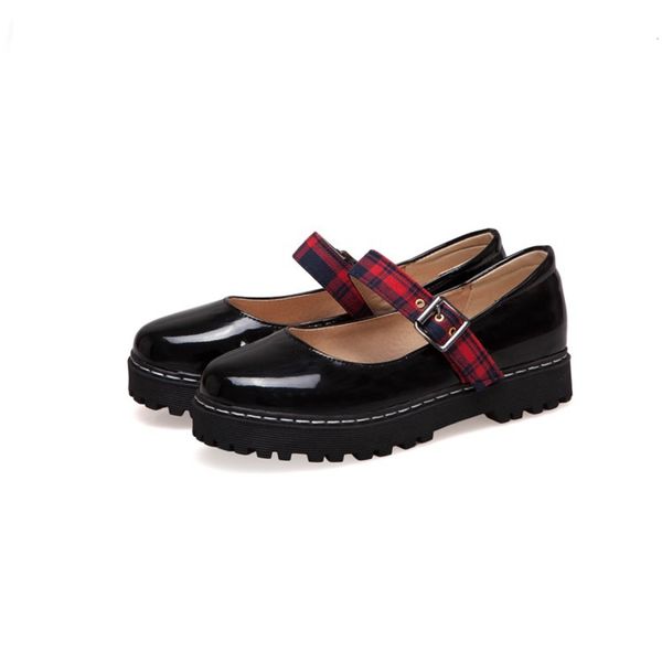 sweet student lolita shoes college girl shoes jk uniform shoe panter leather round toe thick bottom mary jane 19-16, Black
sweet student lolita shoes college girl shoes jk uniform shoe panter leather round toe thick bottom mary jane 19-16, Black