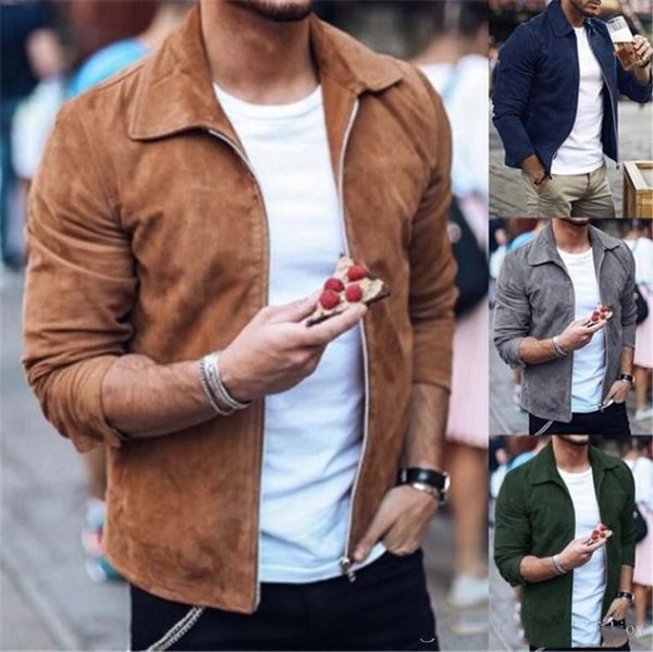 dropshipping lapel neck mens designer jackets solid color zipper fly coats autumn winter casual male clothing, Black;brown
dropshipping lapel neck mens designer jackets solid color zipper fly coats autumn winter casual male clothing, Black;brown