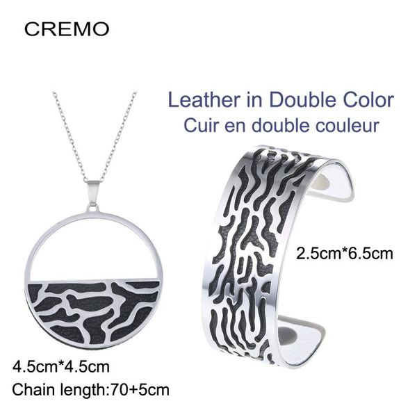 cremo cuff bracelets necklace women jewelry stainless steel bracelet manchette femme interchangeable leather bracelet georgette, Black
cremo cuff bracelets necklace women jewelry stainless steel bracelet manchette femme interchangeable leather bracelet georgette, Black