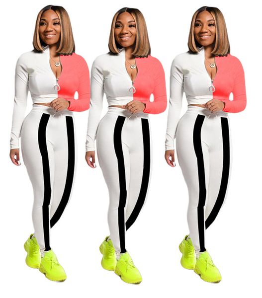 womens two piece jogging suits fashion contrast color zip stand collar 2 piece legging sets new autumn women clothes, Gray
womens two piece jogging suits fashion contrast color zip stand collar 2 piece legging sets new autumn women clothes, Gray