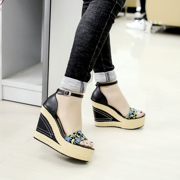 2020 summer with heel all-match high heels wedge sandals for women sale of women's shoes buckle strap ladies thick heeled, Black
2020 summer with heel all-match high heels wedge sandals for women sale of women's shoes buckle strap ladies thick heeled, Black