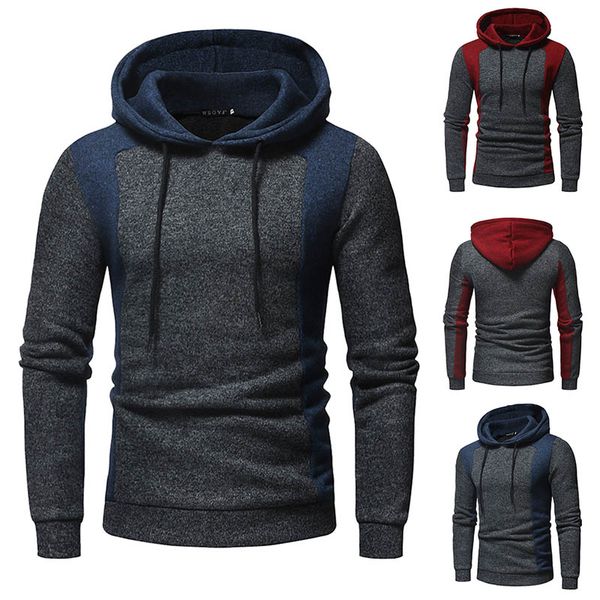 new style foreign trade men's fashionable color contrast splicing hood slim long sleeve knitted sweater, Black
new style foreign trade men's fashionable color contrast splicing hood slim long sleeve knitted sweater, Black