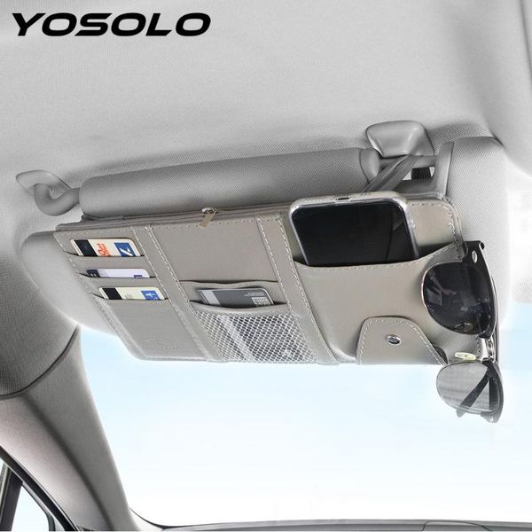yosolo car sun visor storage pouch bill card cd phone holder storage box leather sunglasses clip with zipper multifunctional
yosolo car sun visor storage pouch bill card cd phone holder storage box leather sunglasses clip with zipper multifunctional