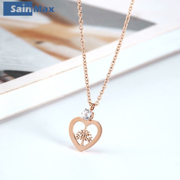 pendant necklaces sainmax fashion stainless steel necklace with heart and crystal for women girls luxury elegant jewelry, Silver
pendant necklaces sainmax fashion stainless steel necklace with heart and crystal for women girls luxury elegant jewelry, Silver