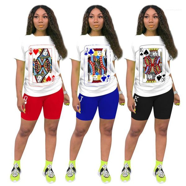 pattern short sleeve knee length pants womens tracksuits casual natural color suits fashion playing cards, Gray
pattern short sleeve knee length pants womens tracksuits casual natural color suits fashion playing cards, Gray