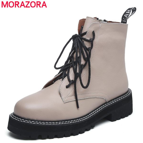 morazora 2021 genuine leather boots women shoes thick sole lace up autumn winter short ankle boots for women motorcycle boots, Black
morazora 2021 genuine leather boots women shoes thick sole lace up autumn winter short ankle boots for women motorcycle boots, Black