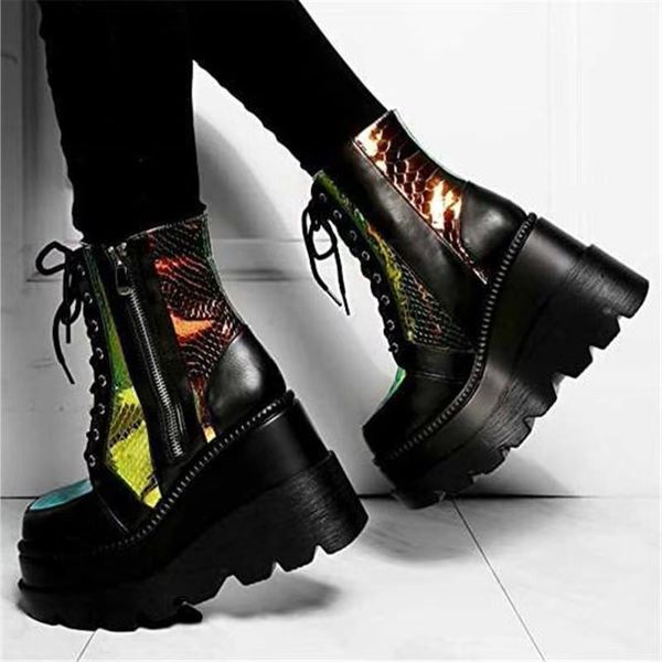 women mid-calf boots 2020 ladies high heels platform woman mixed color wedge boots female fashion zip women's footwear plus size, Black 
women mid-calf boots 2020 ladies high heels platform woman mixed color wedge boots female fashion zip women's footwear plus size, Black