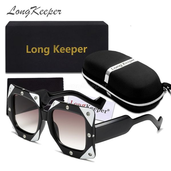 sunglasses longkeeper vintage oversized square diamond women black white party accessories female shades with box, White;black
sunglasses longkeeper vintage oversized square diamond women black white party accessories female shades with box, White;black
