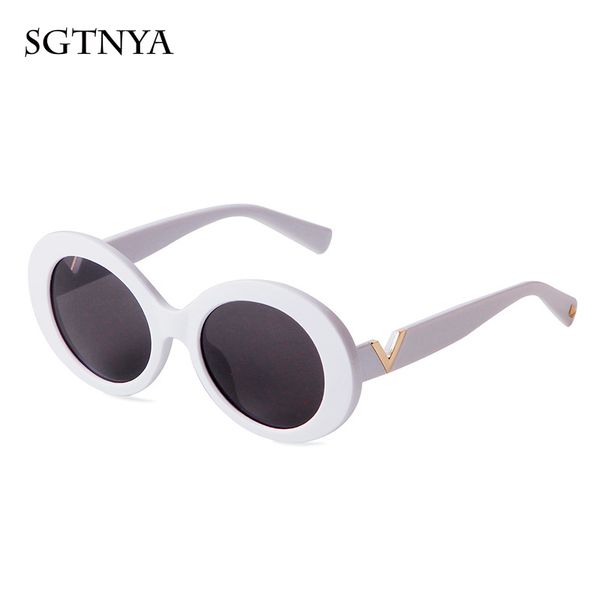 sunglasses sgtnya european and american fashion oval frame men women trend big street s uv400, White;black
sunglasses sgtnya european and american fashion oval frame men women trend big street s uv400, White;black