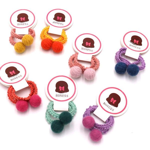 hair accessories winter kid's bands ties plush knitting wool ball elastic band ropes ht114, Slivery;white 
hair accessories winter kid's bands ties plush knitting wool ball elastic band ropes ht114, Slivery;white