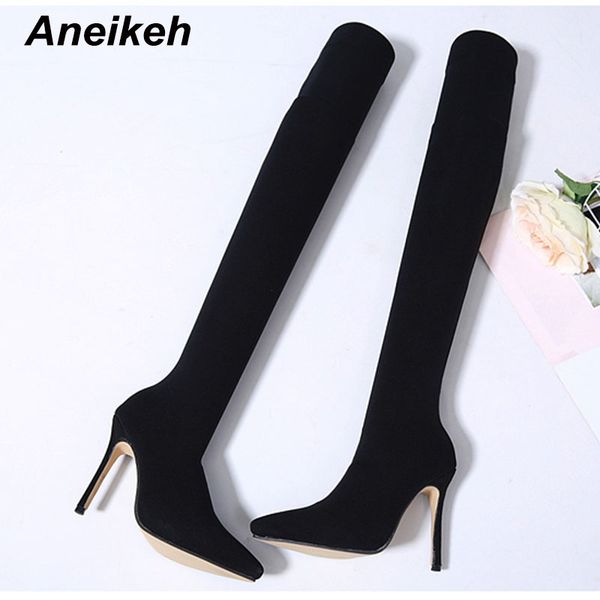aneikeh new 2020 fashion stretch fabric sock boots pointy toe over-the-knee heel thigh high pointed toe woman boot shoes size 42, Black
aneikeh new 2020 fashion stretch fabric sock boots pointy toe over-the-knee heel thigh high pointed toe woman boot shoes size 42, Black