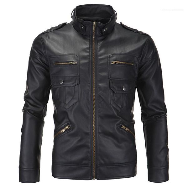 stand collar mens leather coats winter fashion male outerwears pu mens motorcycle jacket designer long sleeve, Black
stand collar mens leather coats winter fashion male outerwears pu mens motorcycle jacket designer long sleeve, Black