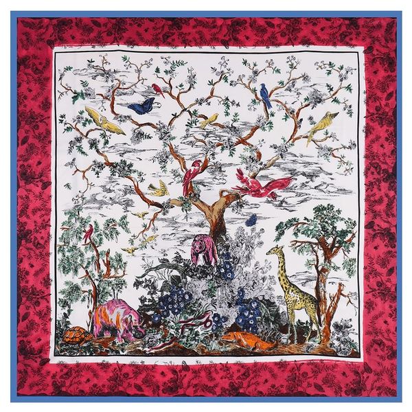 130-130 cm forest animals tree pattern woman scarf 100% silk twill kerchief matagorda shawls and wraps scarves gift, Blue;gray
130-130 cm forest animals tree pattern woman scarf 100% silk twill kerchief matagorda shawls and wraps scarves gift, Blue;gray
