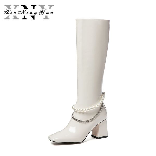 xiuningyan women knee high boots bead chain genuine leather shoes woman ankle boots fashion zipper long plus size 34-40, Black
xiuningyan women knee high boots bead chain genuine leather shoes woman ankle boots fashion zipper long plus size 34-40, Black
