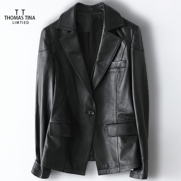 tina 2020 new genuine real leather jackets women natural sheepskins coats single button outwearing overcoat spring autumn, Black
tina 2020 new genuine real leather jackets women natural sheepskins coats single button outwearing overcoat spring autumn, Black