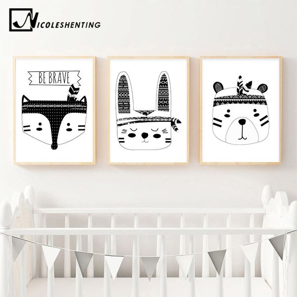 tribe bear fox head wall art canvas poster black white woodland animal nursery print painting nordic picture kid room decoration
tribe bear fox head wall art canvas poster black white woodland animal nursery print painting nordic picture kid room decoration
